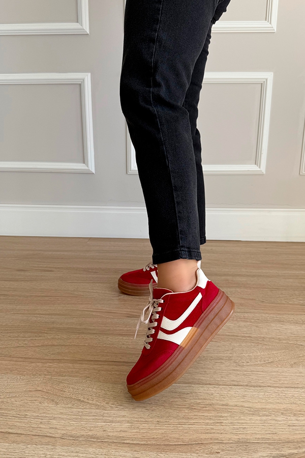 Tênis Plataforma Feminino Danni Vermelho