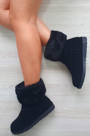 Bota Preta Forrada Com Pelos - Main Image