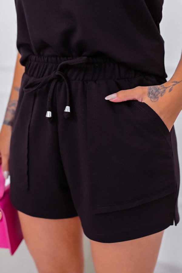 SHORTS FEMININO MOLECOTTON COM BOLSOS LOLI PRETO