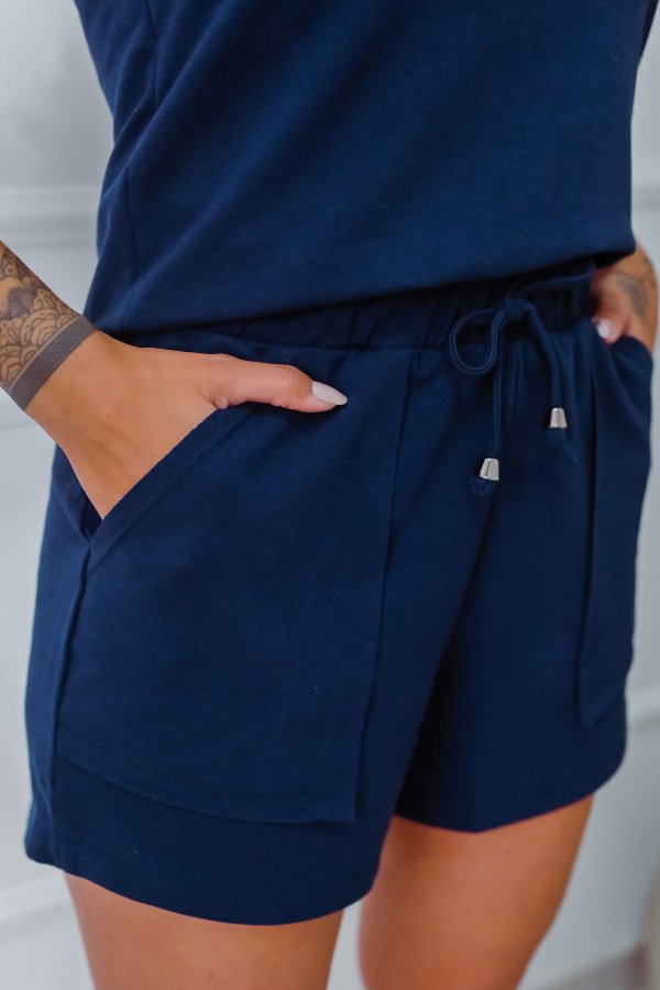 SHORTS FEMININO MOLECOTTON COM BOLSOS LOLI AZUL MARINHO