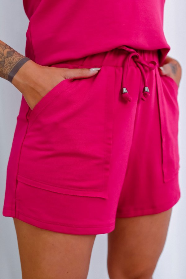 SHORTS FEMININO MOLECOTTON COM BOLSOS LOLI ROSA PINK