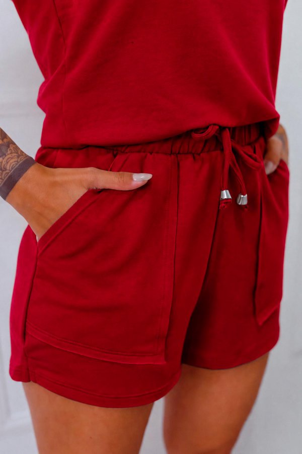 SHORTS FEMININO MOLECOTTON COM BOLSOS LOLI BORDO