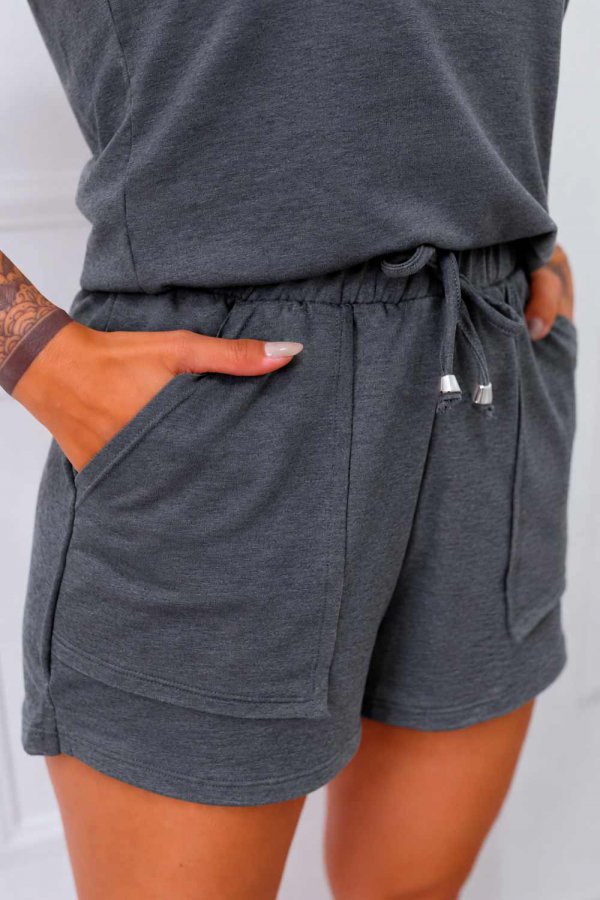 SHORTS FEMININO MOLECOTTON COM BOLSOS LOLI GRAFITE