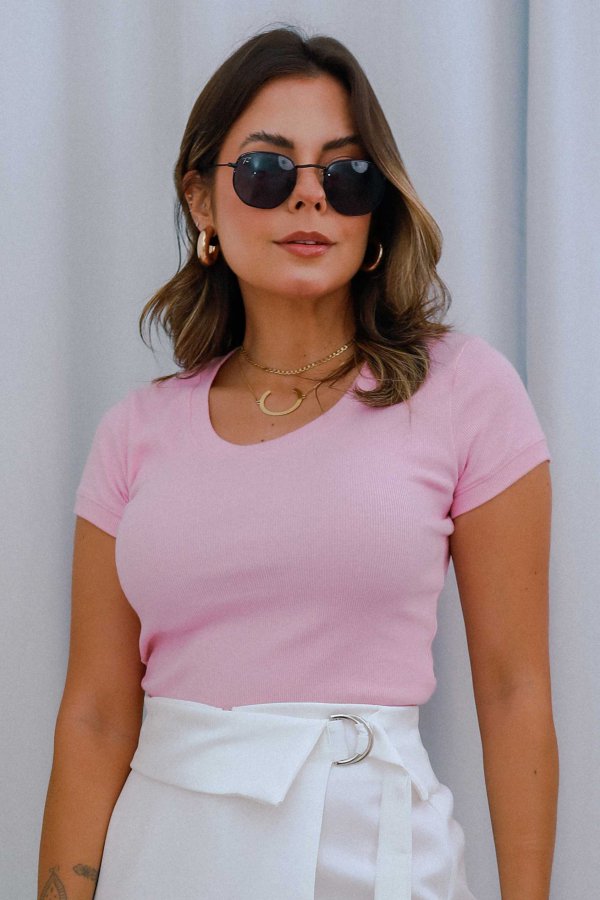 BLUSA FEMININA DE RIBANA DENISE ROSA BEB