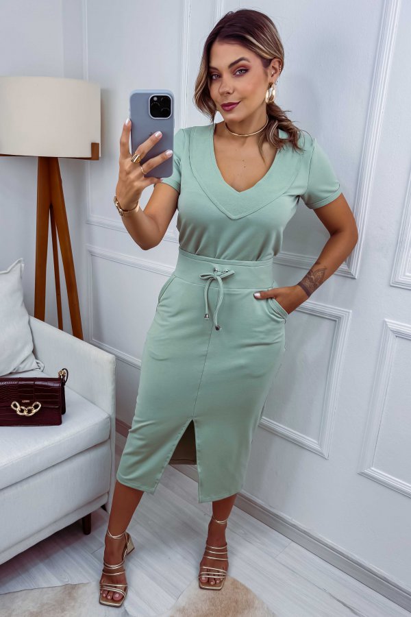 CONJUNTO DE MOLECOTTON COM SAIA MIDI FIFI