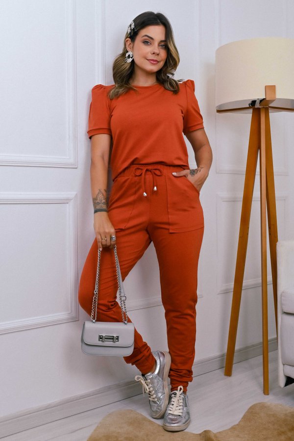 CONJUNTO FEMININO MOLECOTTON MISTY TERRACOTA