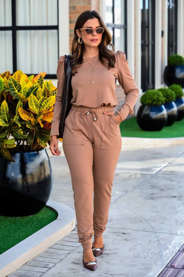 CONJUNTO FEMININO MOLECOTTON LONGO LOLITA CAPPUCCINO