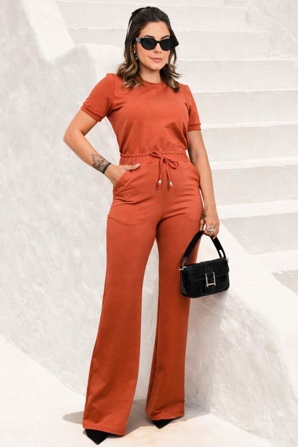 CONJUNTO FEMININO MOLECOTTON GRAZI TERRACOTA