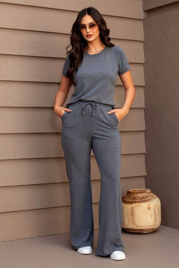 CONJUNTO FEMININO MOLECOTTON GRAZI GRAFITE