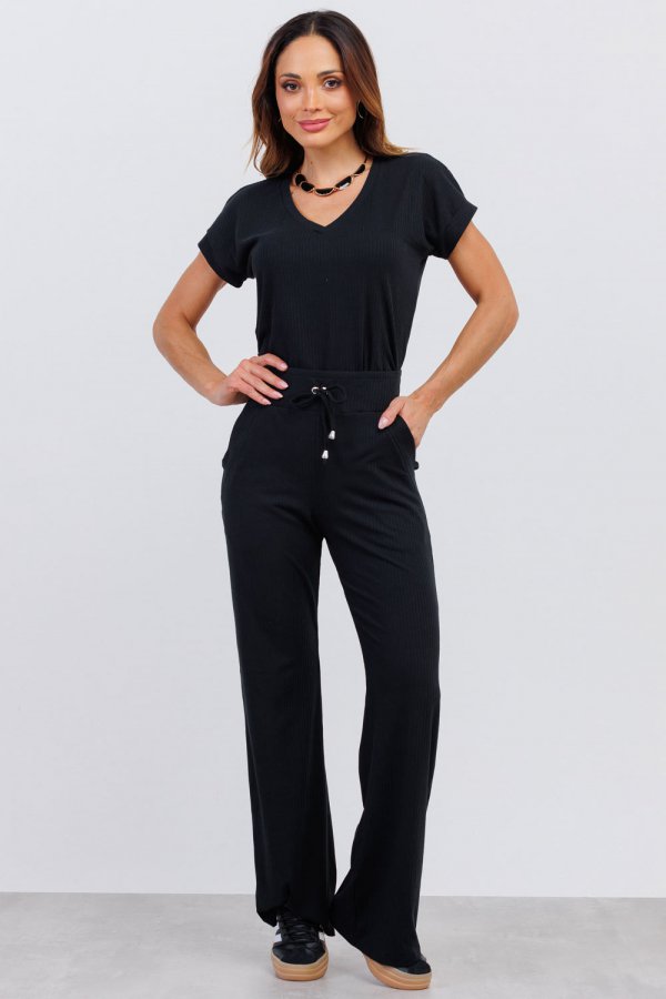 CONJUNTO FEMININO CANELADO MERY PRETO