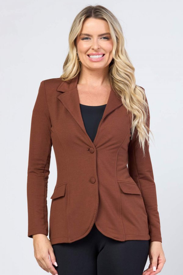 BLAZER DE MOLECOTTON ANA LIA MARROM