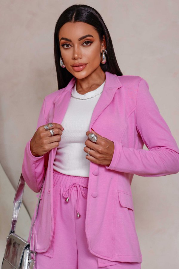 BLAZER DE MOLECOTTON ANA LIA ROSA CHICLETE