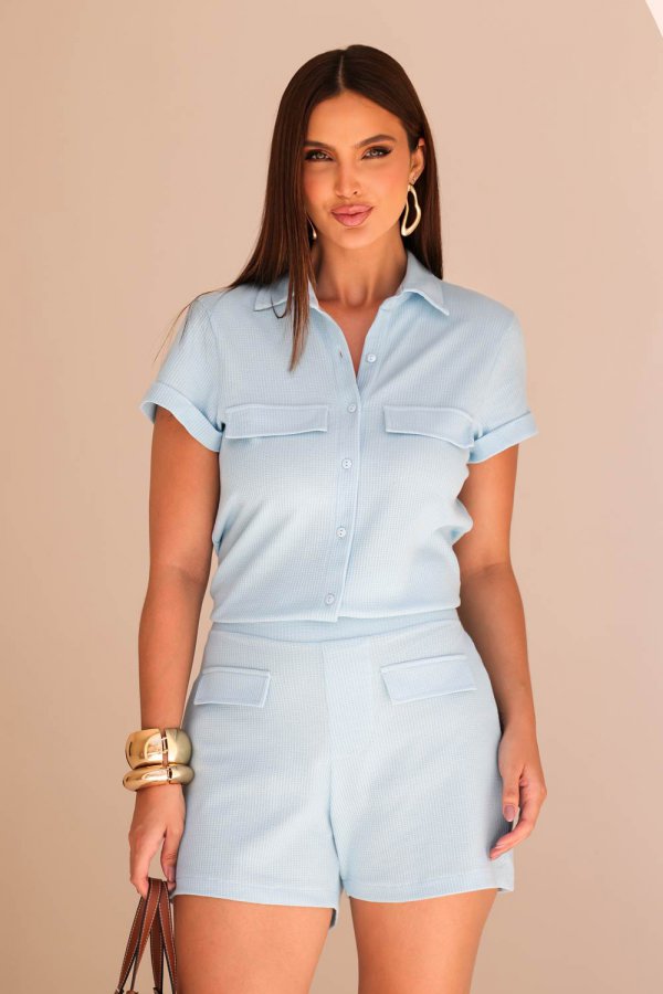 CONJUNTO FEMININO TEXTURIZADO DAIANE AZUL BEB