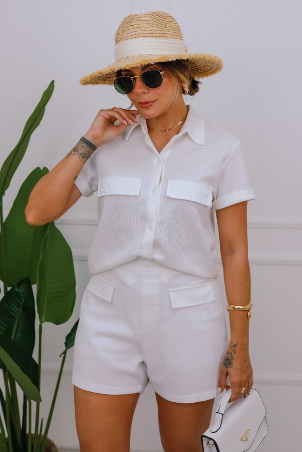 CONJUNTO FEMININO TEXTURIZADO DAIANE OFF WHITE