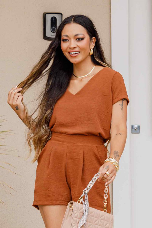 CONJUNTO FEMININO AIR FLOW MARCELA MARROM