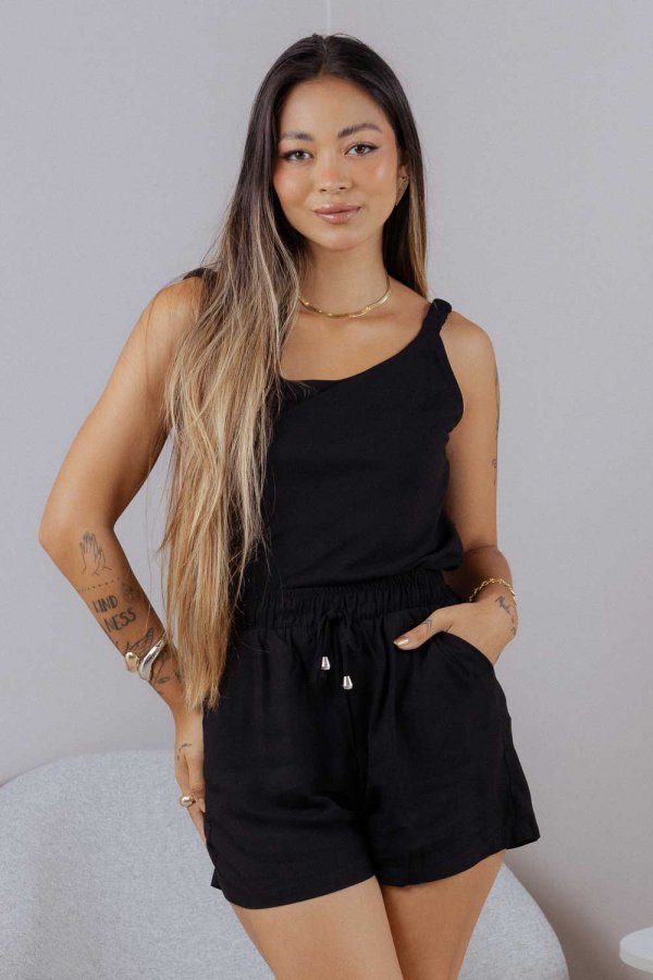 CONJUNTO FEMININO NINA VISCOSE PRETO