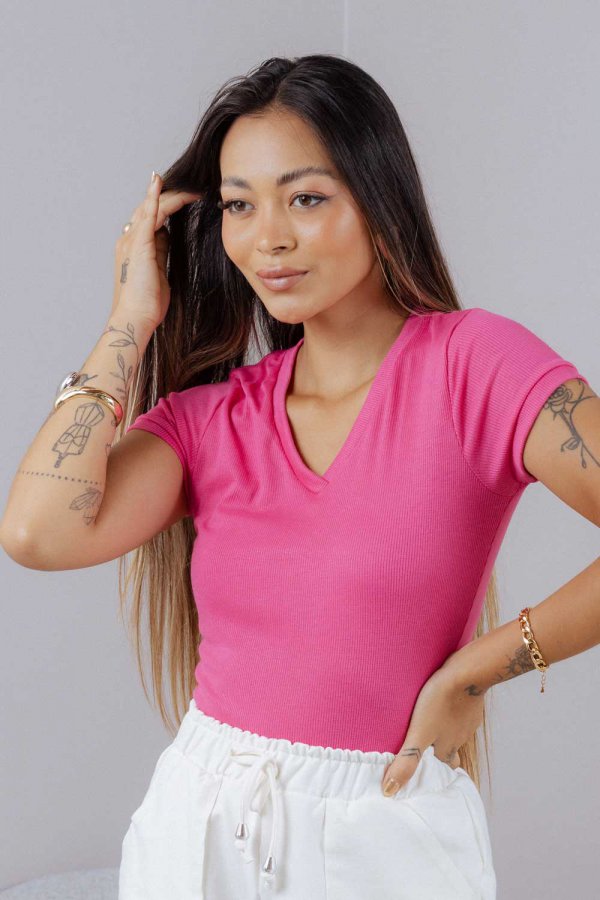 BLUSA FEMININA DE RIBANA CLEO ROSA PINK