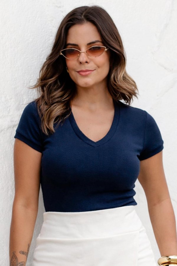 BLUSA FEMININA DE RIBANA CLEO MARINHO