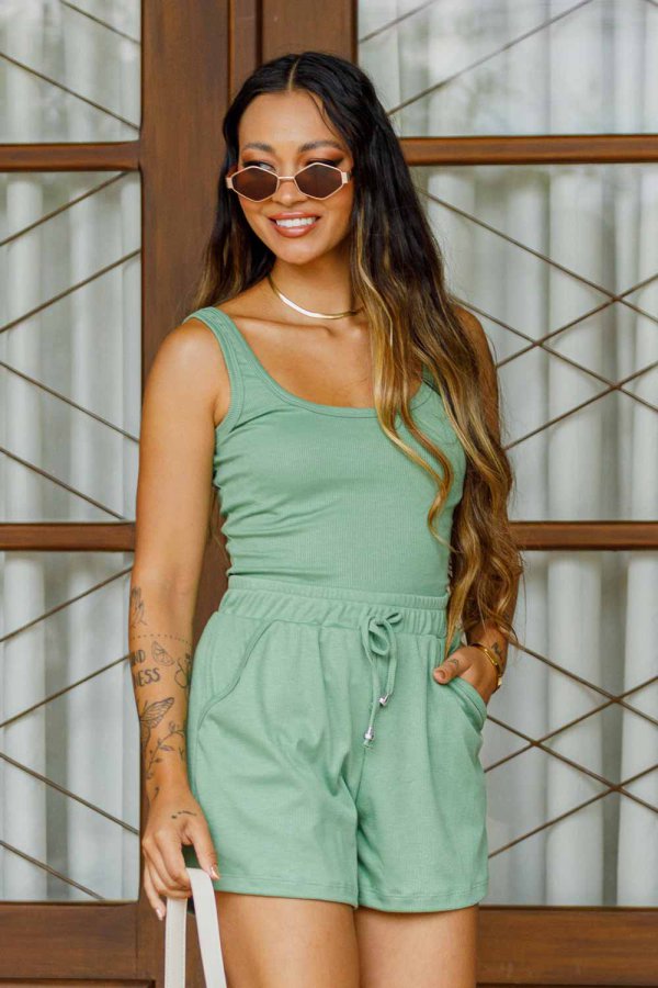 CONJUNTO FEMININO DE RIBANA PAULINHA VERDE