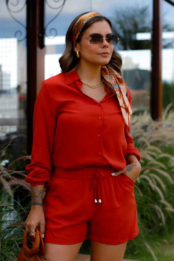 CONJUNTO FEMININO VISCOSE SELENA TERRACOTA