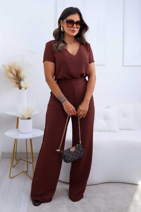 CONJUNTO FEMININO AIR FLOW AMORA MARROM