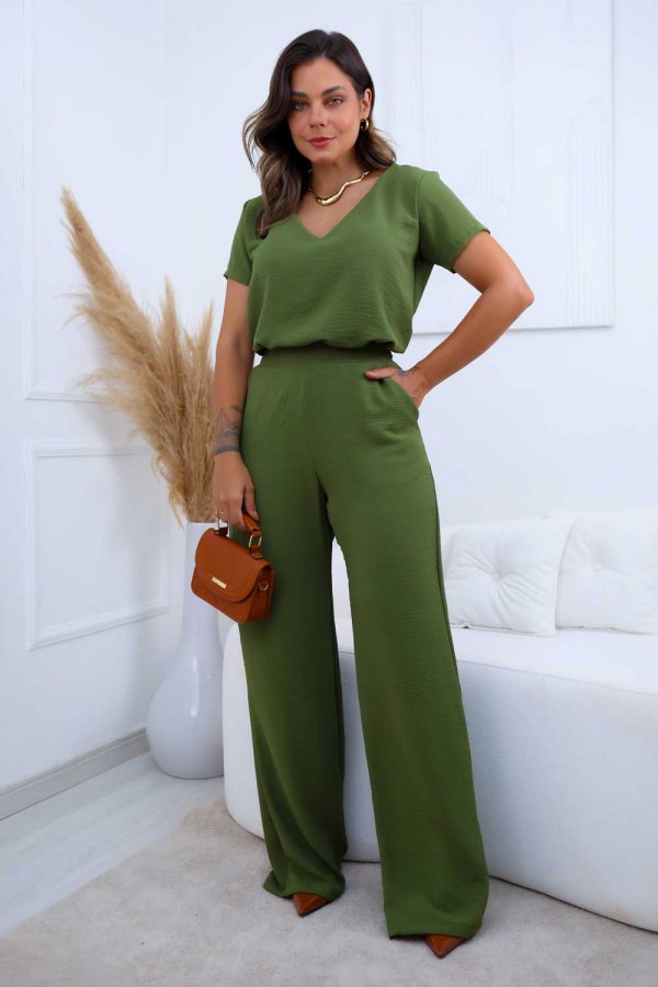 CONJUNTO FEMININO AIR FLOW AMORA VERDE MILITAR