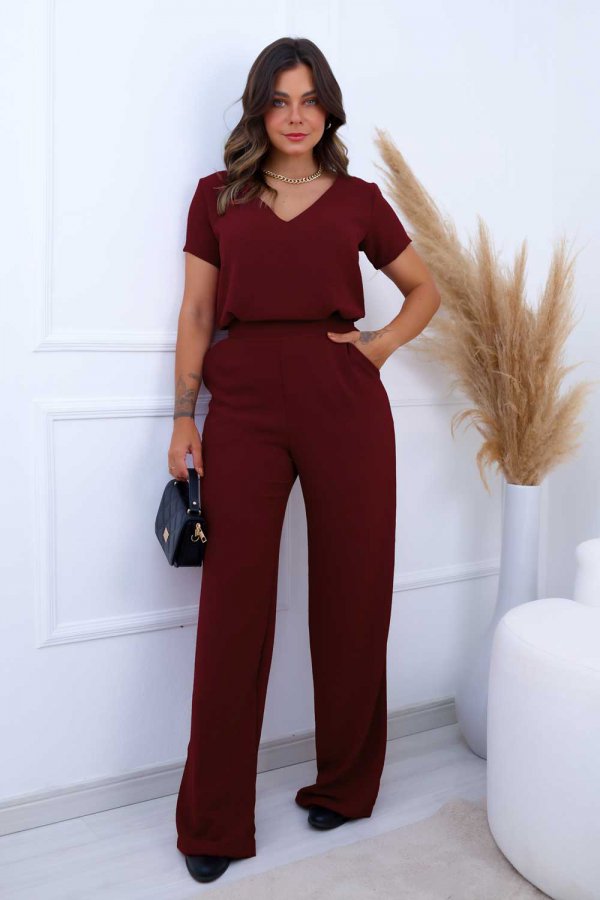 CONJUNTO FEMININO AIR FLOW AMORA VINHO