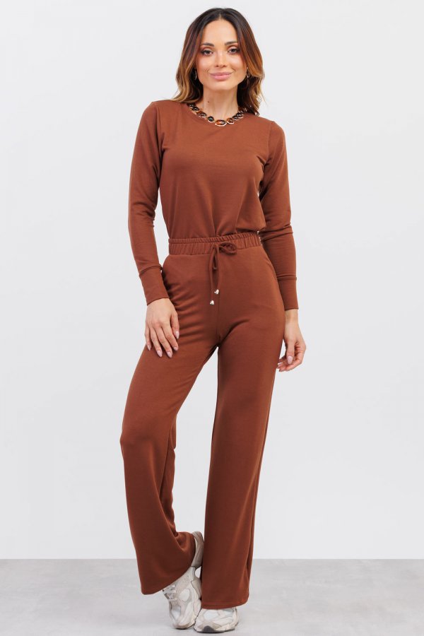 CONJUNTO FEMININO MOLECOTTON STEFANIE MARROM MOCHA MOUSSE