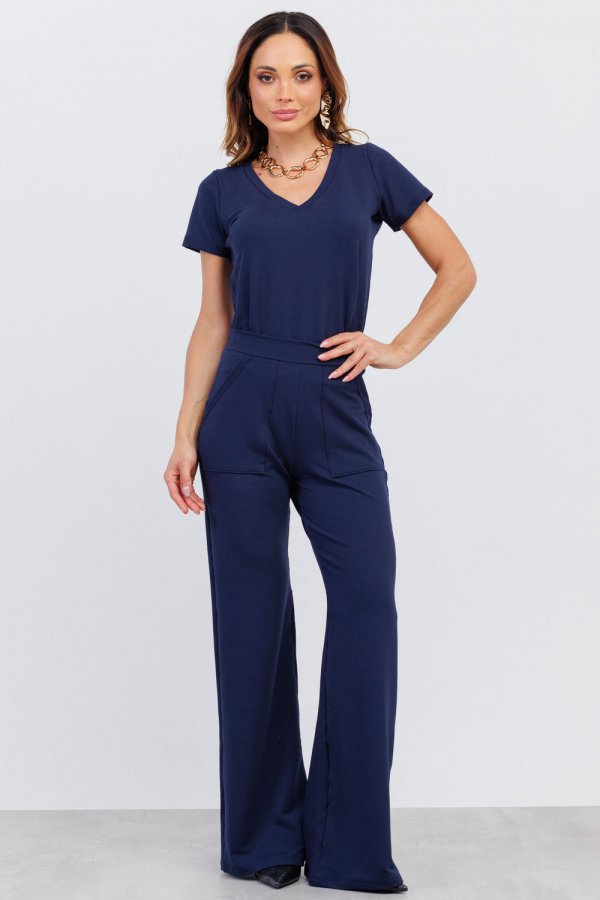 CONJUNTO FEMININO MOLECOTTON MEG AZUL MARINHO