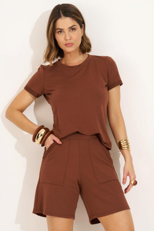 CONJUNTO FEMININO MOLECOTTON VAL�RIA MARROM