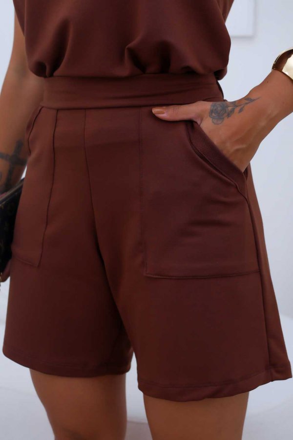 SHORTS FEMININO MOLECOTTON VALRIA MARROM MOCHA MOUSSE