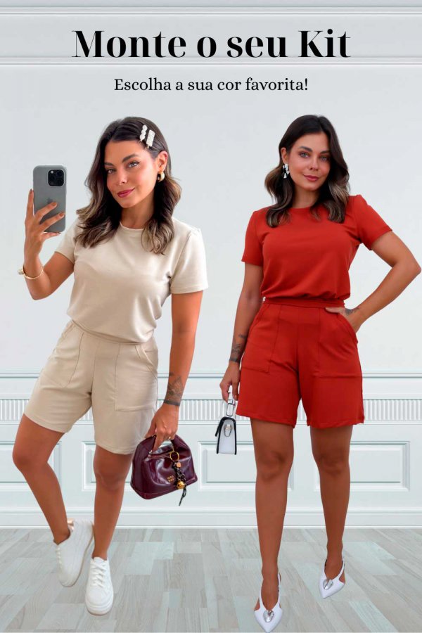 KIT DUAS PEAS - SHORTS MOLECOTTON VALRIA 