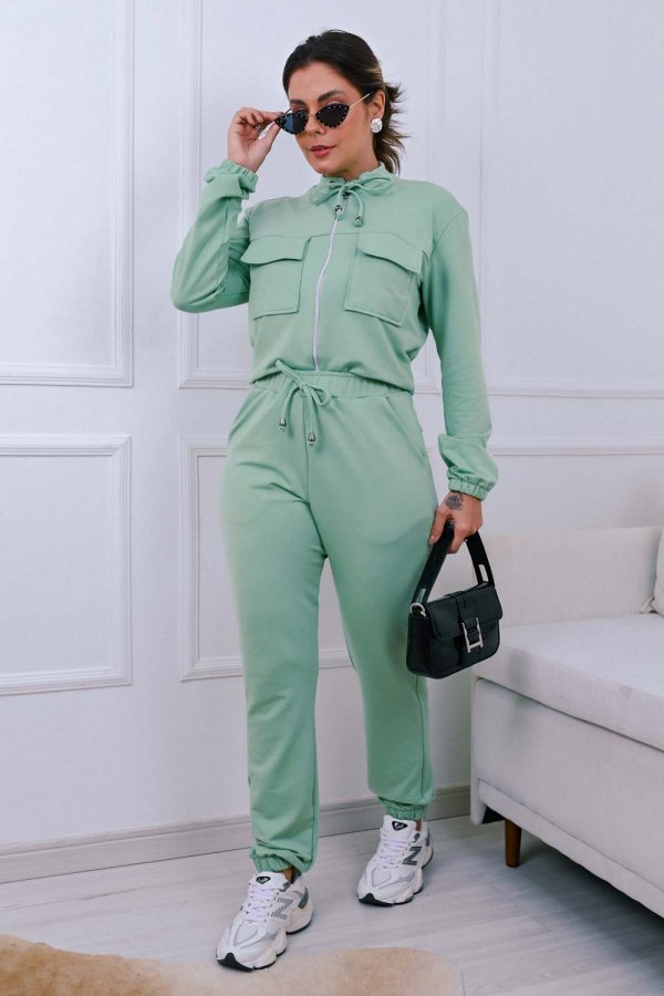 CONJUNTO FEMININO MOLECOTTON JANICE VERDE ERVA DOCE