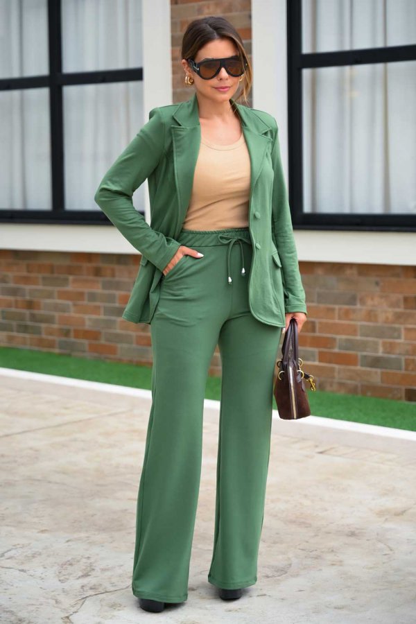 CONJUNTO FEMININO MOLECOTTON LUKA VERDE MILITAR