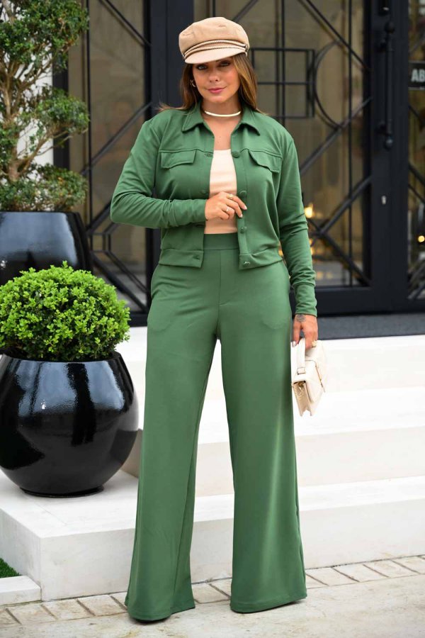 CONJUNTO FEMININO MOLECOTTON LUANE VERDE MILITAR