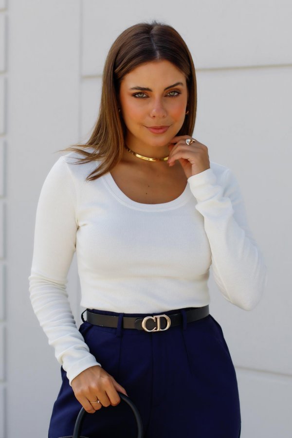 BLUSA FEMININA DE RIBANA DANIELE OFF WHITE