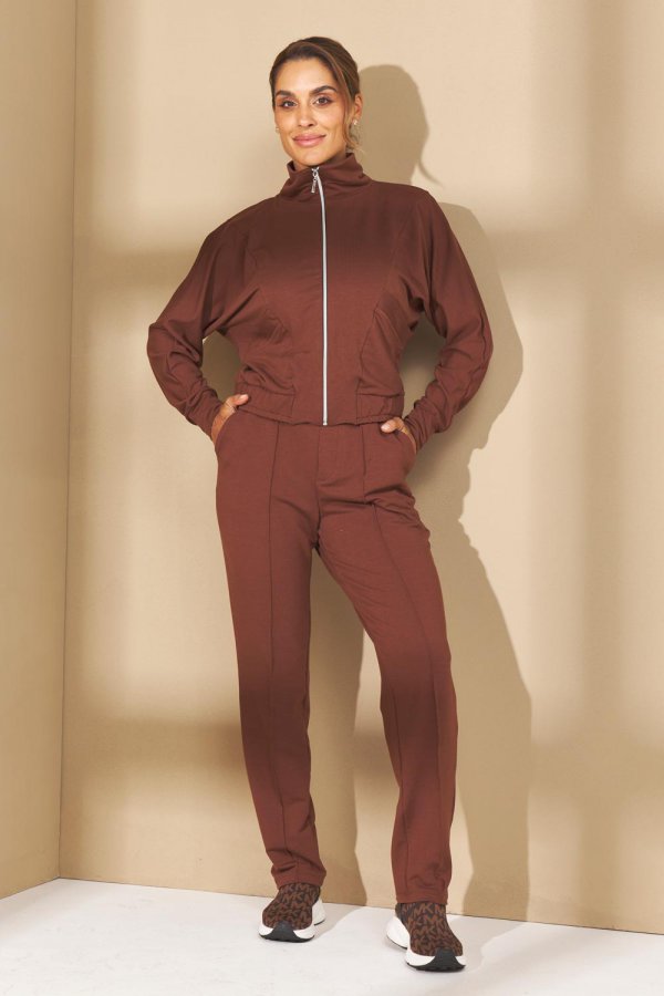 CONJUNTO FEMININO MOLECOTTON MEL MARROM