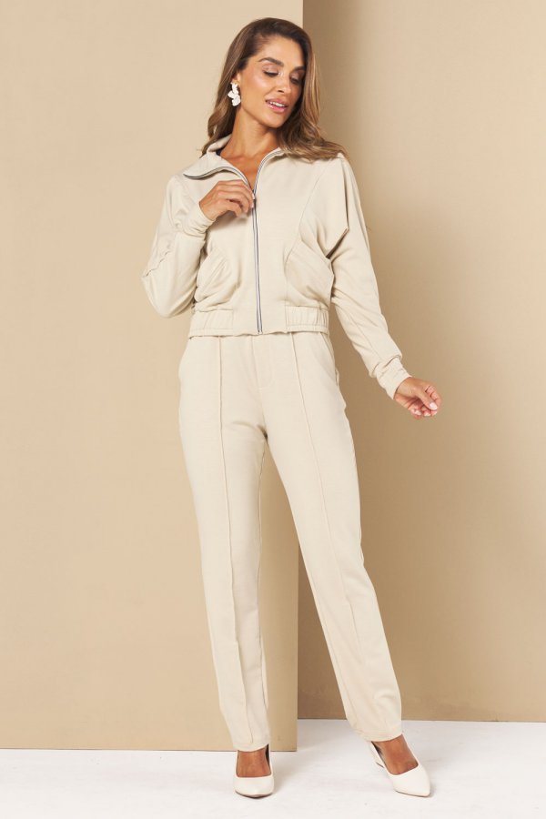 CONJUNTO FEMININO MOLECOTTON MEL AREIA