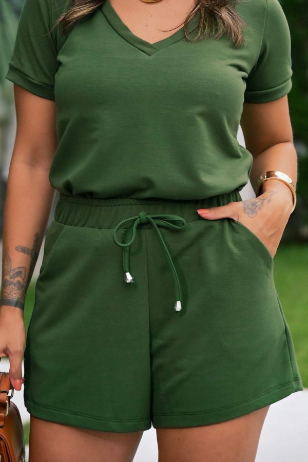 SHORTS FEMININO MOLECOTTON CARLA VERDE MILITAR