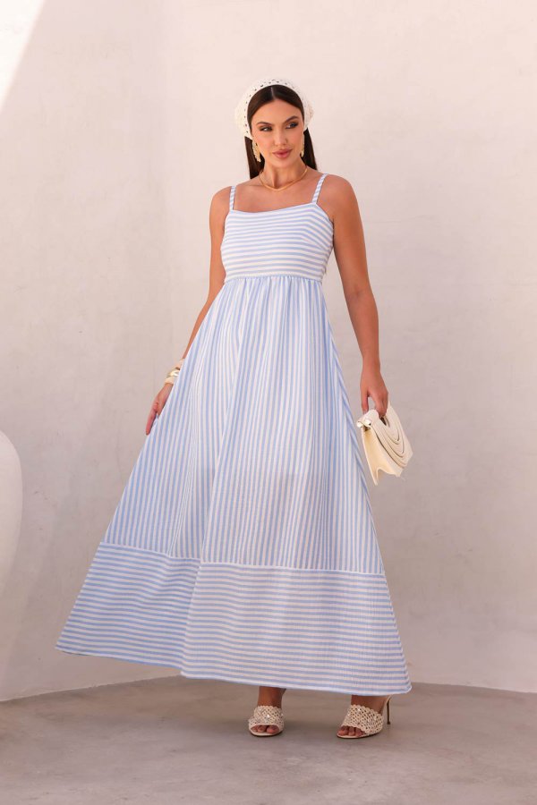 VESTIDO LISTRADO OLGA AZUL