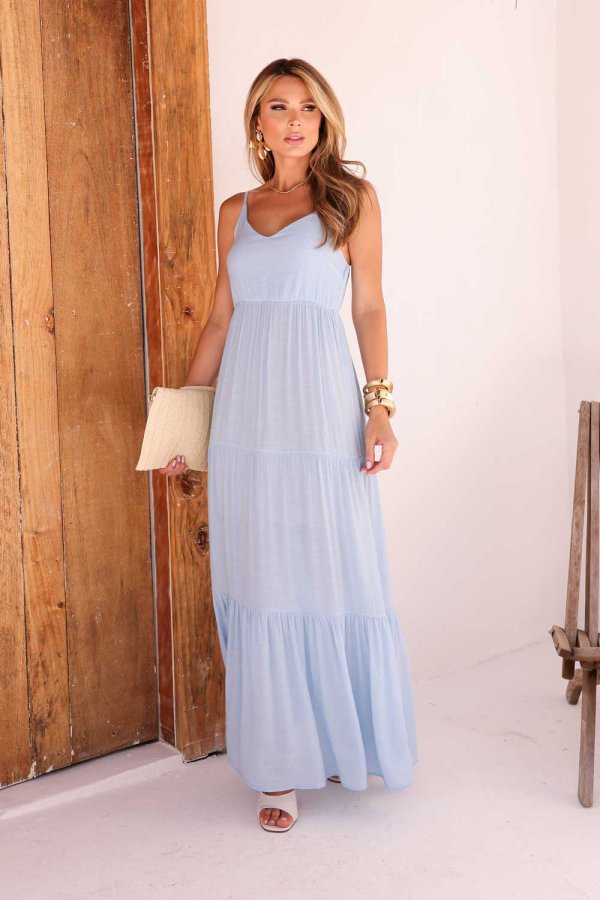 VESTIDO LONGO JSSICA AZUL BEB