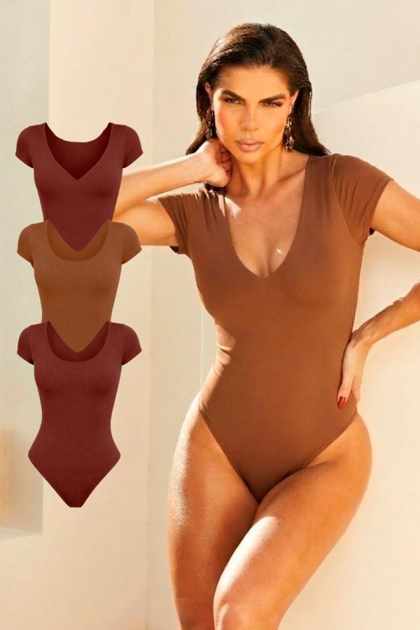 BODY DUPLA FACE POLIAMIDA CASSIA MARROM/BORDO