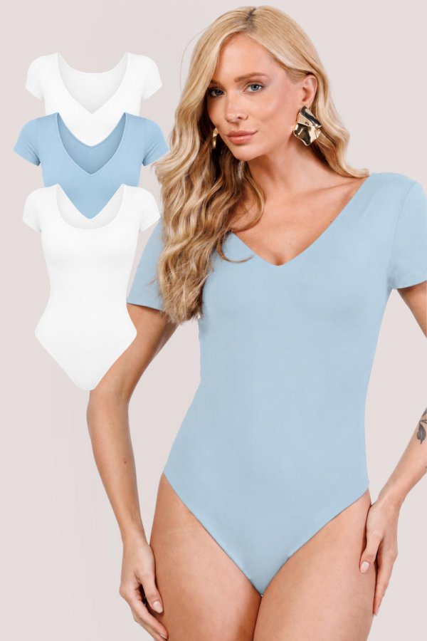 BODY DUPLA FACE POLIAMIDA CASSIA AZUL BEB�/OFF WHITE