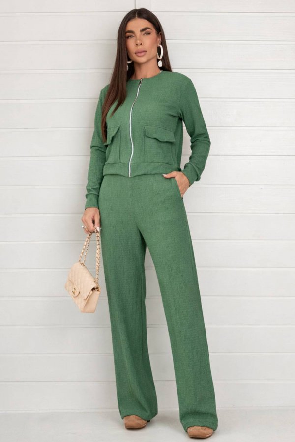 CONJUNTO FEMININO TEXTURIZADO MARILDA VERDE