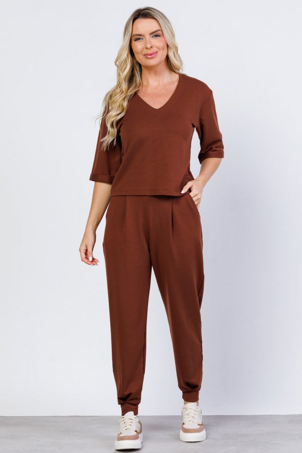 CONJUNTO FEMININO MOLECOTTON BETTY MARROM