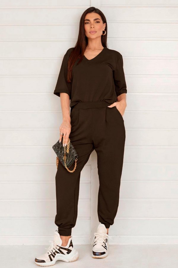 CONJUNTO FEMININO MOLECOTTON BETTY MARROM