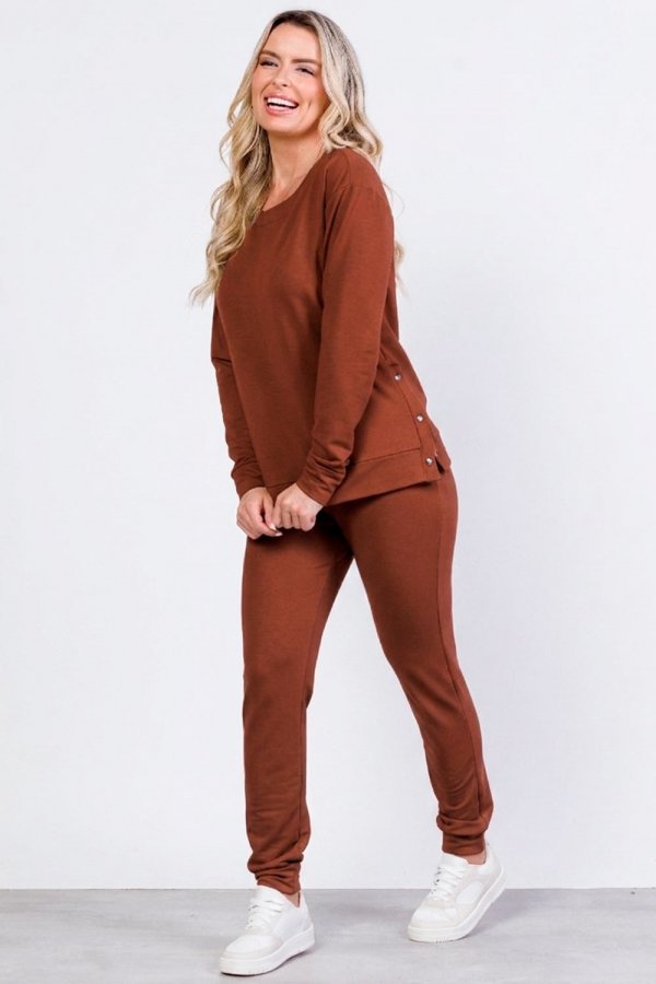CONJUNTO FEMININO MOLECOTTON NATALIA MARROM