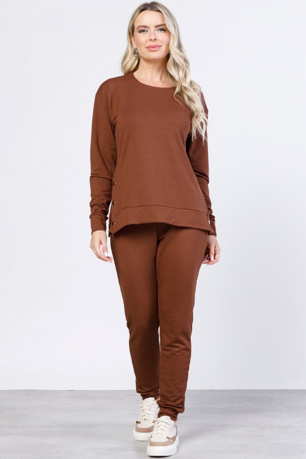 CONJUNTO FEMININO MOLECOTTON NATALIA MARROM