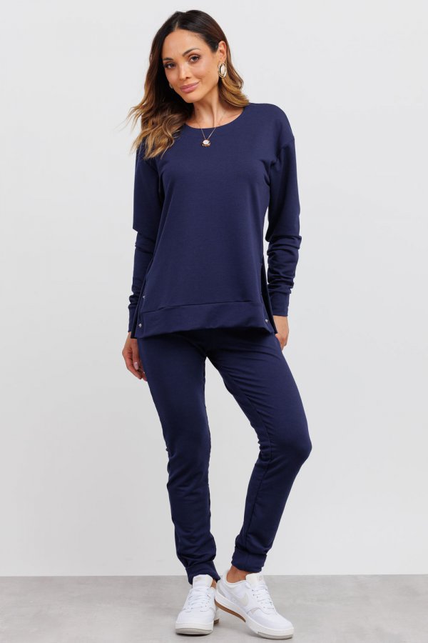 CONJUNTO FEMININO MOLECOTTON NATALIA AZUL MARINHO