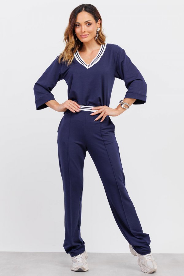 CONJUNTO FEMININO MOLECOTTON PRISCILA AZUL MARINHO